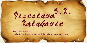 Višeslava Kalaković vizit kartica